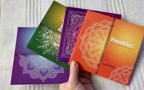 Set 4 Libros Mini Mándala C/mapa En 4 Diseños Diferentes