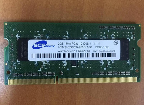 Memoria Ram Scs Emicon 2gb Ddr3 Pc3-12800 Para Laptop