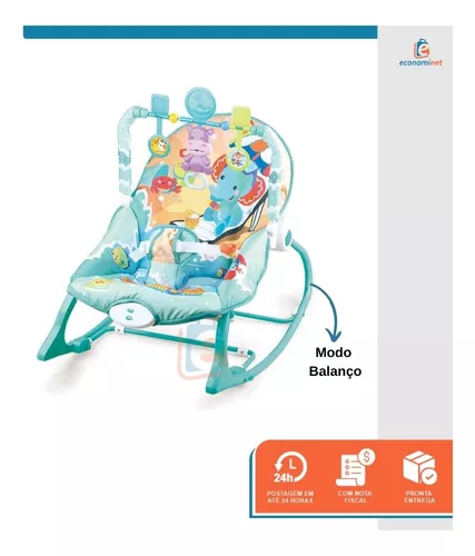 Cadeira Bebê Descanso Vibratória Musical Balanço Até 18kg Zoop