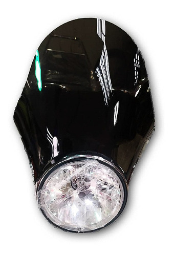 Imagen 1 de 3 de Parabrisas Visera Faro Redondo Oscuro Moto