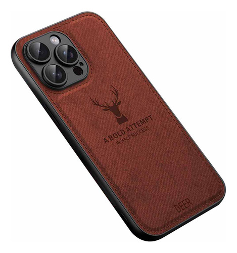 Funda Protectora Con Estampado De Tela De Cabeza De Ciervo Para iPhone X, Xs, Max, Xr, 11, 12, 13, 14, 15, 16, Pro, Max, 14, 15, 16, Pro, Plus, 15 Plu