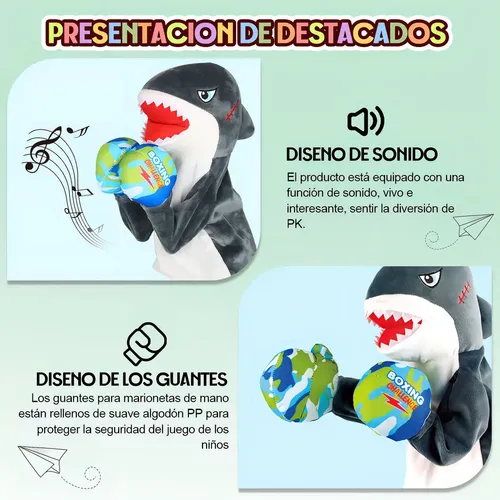Abaodam Marioneta De Mano Tiburón De Peluche – Juguete Interactivo Para Contar Historias Y Desarrollar La Imaginación