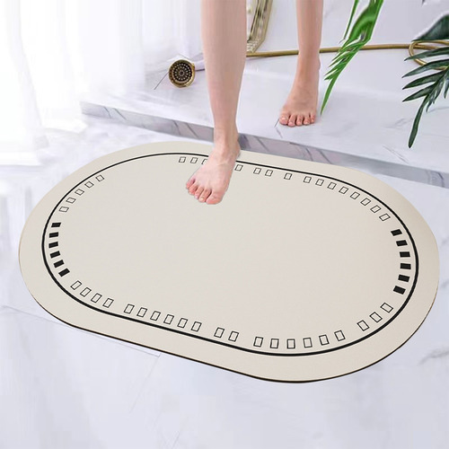 Tapete De Banho Com Suporte De Borracha Seca Superabsorvente
