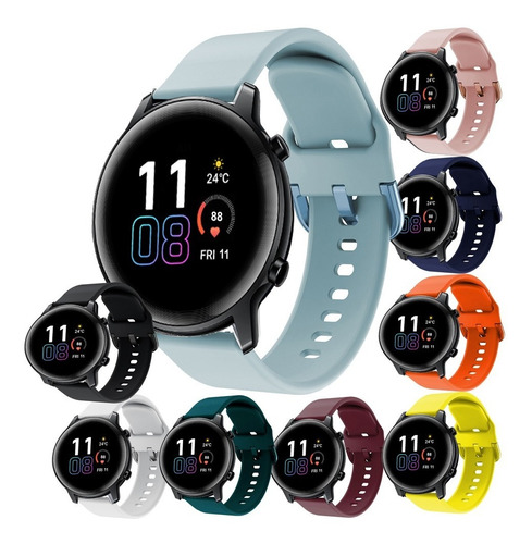 3 Correas Silicon Color Para Huawei Honor Magic Watch 2 42mm