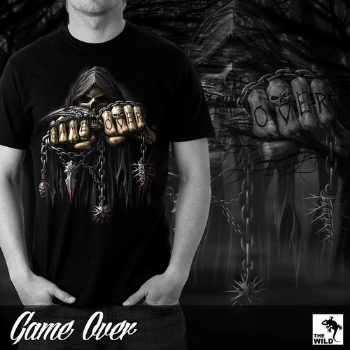 Remera Gotica Dark Calavera Gothic Game Over