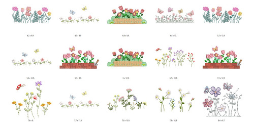 100 Matrices P/maquinas De Bordar Flores En Linea Y Jardines