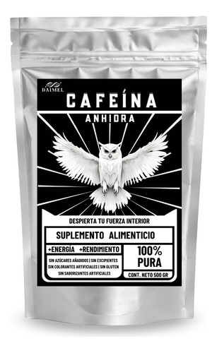 Cafeína Anhidra Premium 100% Pura 500 Gr Sabor Natural Sabor Sin sabor