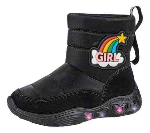 Botas Con Luces Para Bebé Niña 1110096 Urban Shoes Negras