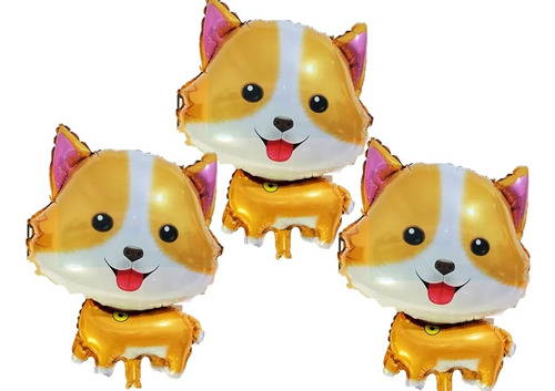 Pack 3 Globos Grandes De Perrito 60cm Perro Para Cumpleaños