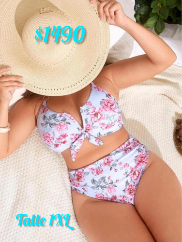 Malla Excelente Calidad Verano 2023 Bikini Alto Talle Grande