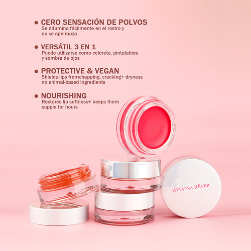 Rubor En Crema Ayvanna Rêver Tones Para Mujeres Confiantes Tono Del Maquillaje Neon Rebel Textura Suave Y Cremosa, Alta Cobertura,no Se Agrieta, Perfecto Para Un Look Radiante Y Natural