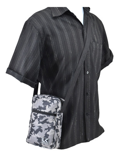 Bolsa Transversal Masculina Feminina Shoulder Bag Camuflado Cor Verde