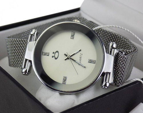 Relógio Feminino Aço Analógico Pulseira Magnética Rmm17