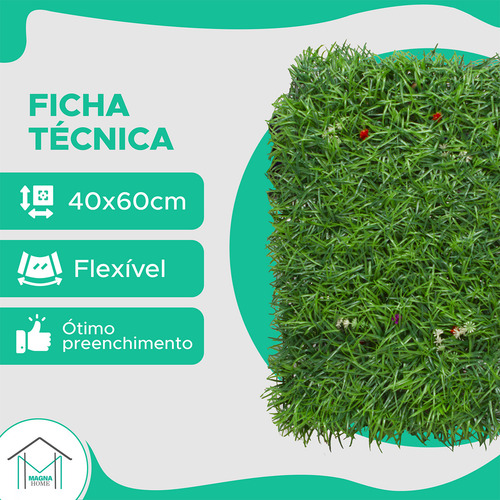 Placa De Grama 40x60 Com Buchinhos Verdes Paredes Kit 16 Uni