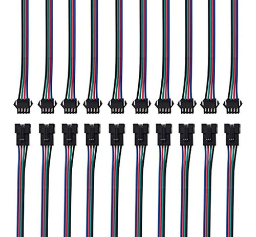 Btf-lighting 10 Pares 4pin Sm Jst 15cm Cable Conectores Hemb