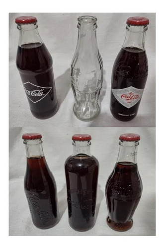 Coleção Retrô Coca-cola - 6 Garrafas Comemorativas De Vidro (Usado)