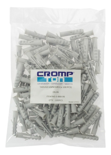 Tarugo 6mm Gris (x 100 Pcs) Crompton En-06