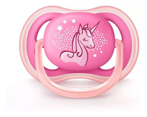 Chupón Ultra Air Avent 6-18m 1pz Decorado Rosa