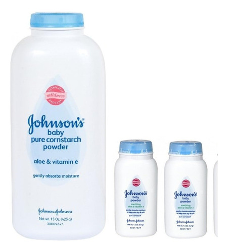 Johnson's Pure Cornstarch Talco Para Bebé 15 Oz + Johnson's