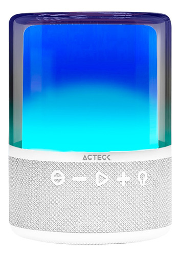 Bocina Bluetooth Acteck 5.2 20w Iluminación Rgb Glee Pure Color Blanco