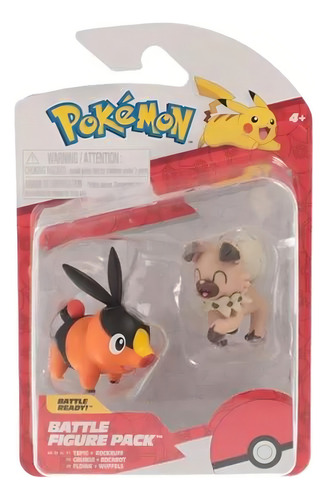 Figuras Pokemon Tepig + Rockruff - Pokemon Battle Ready