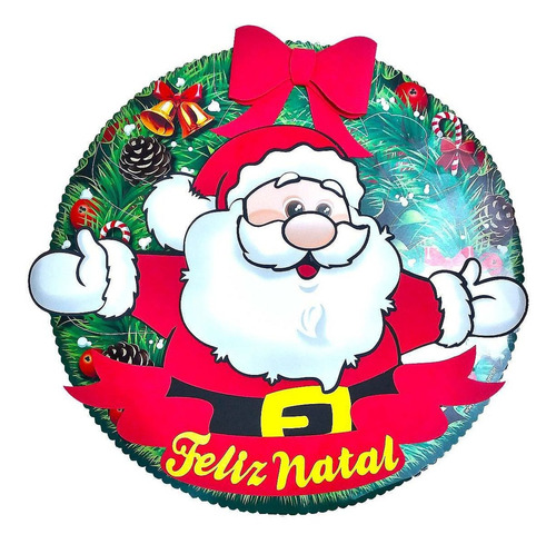 Guirlanda Papai Noel Feliz De E.v.a. Cor Vermelho