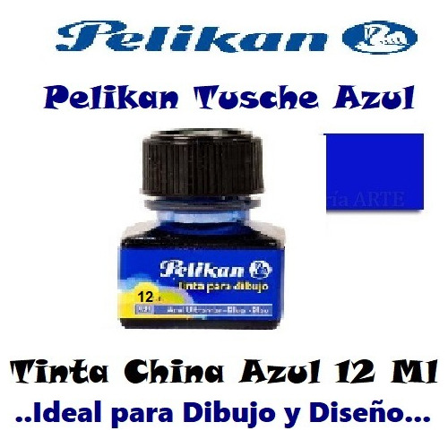 Pelikan Tinta China Azul Frasco 12 Ml Dibujo Diseño