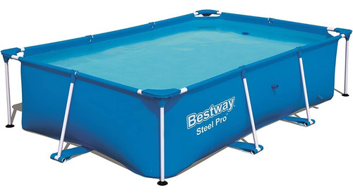 Alberca estructural rectangular Bestway 56496 con capacidad de 2300 litros de 2.59m de largo x 1.7m de ancho de 0cm de diámetro  azul