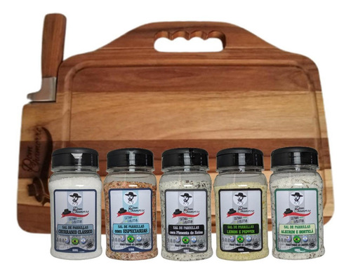Tabla de carne Dom Chamorro con cuchillo y 5 parrillas