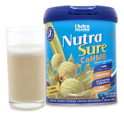 Suplemento Nutra Sure Cahmb Vainilla 850g.