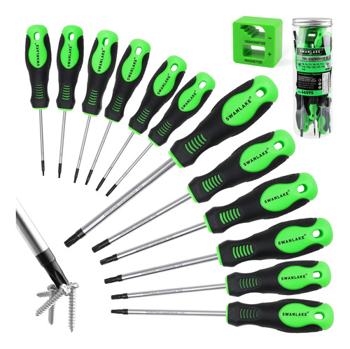 Swanlake Magnetic Torx Screwdriver Set - 13 Piezas - T5 A T4