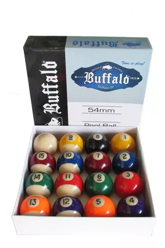 Ref: E13218-54 - Jogo de Bolas Para Bilhar Numeradas 54mm Buffalo