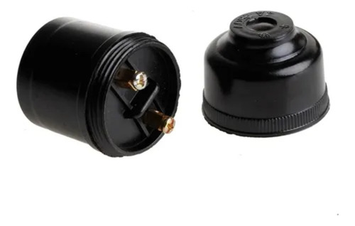 Portalámpara Socket Sencillo Baquelita 12 Pza Color Negro