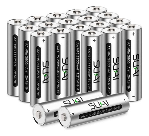 Sukai Bateras Aa Recargables, 2800 Mah De Alta Capacidad Ni-