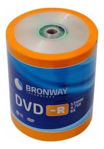 Bronway Dvd-r 8x 4.7gb 120 Min : Bulk Cerrado X 100 Unid.