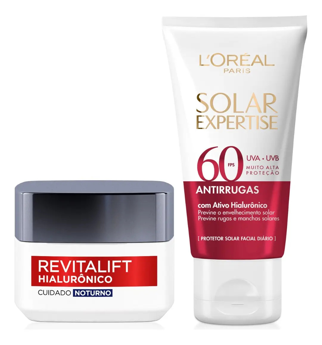 Kit Revitalift Hialurônico + Solar Expertise Antirrugas FPS60 L'Oréal Paris