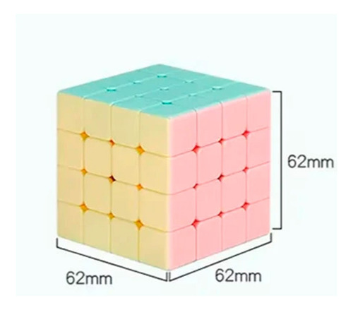 Cubo 4x4 Macaron Stickerless Moyu Original Profesional Speed