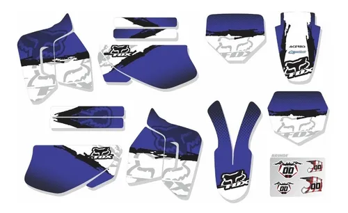 Kit Adesivo Moto De Trilha XR 200 - Azul e Vermelho