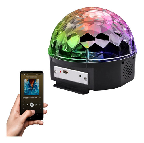 Bola Bluetooth Led Rgb Audioritmica Luz Media Esfera