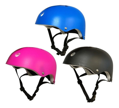 Imagen 2 de 2 de Casco Skate Infantil Lisos Bicicleta Rollers Proteccion