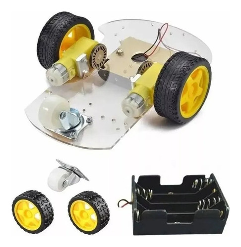 Kit Chassi 2wd Rodas Carro Smart Car Robô Projeto Arduino