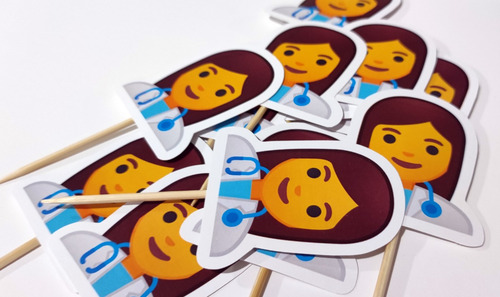 Adorno Pincho Topper Cupcake Festejo Medicina Emoji Doctora