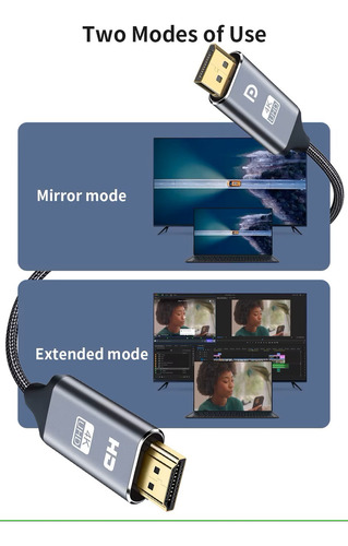 Cabo Displayport Para Hdmi 4k 30hz Full Hd 120hz 1 Metro