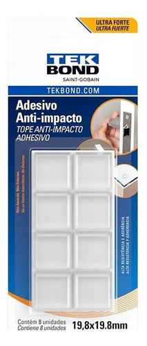 Adesivo Anti-impacto Quadrado Branco 8 Uni (19.8mm) Tekbond