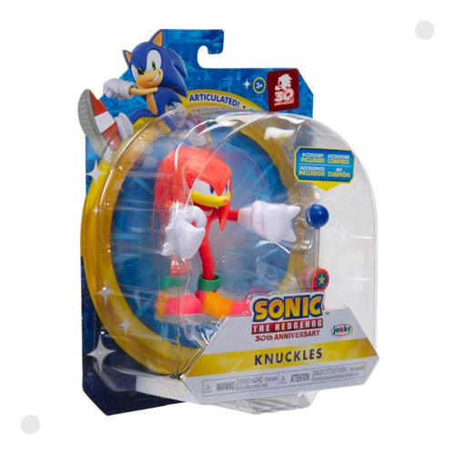 Boneco Knuckles Coleção Sonic The Hedgehog C/ Acessório 0425
