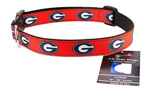 Todo El Collar De Perro De La Cinta Georgia Bulldogs Estrell