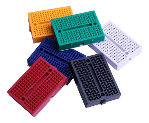 Kit 6 Mini Protoboard Com 170 Pontos Arduino Cores