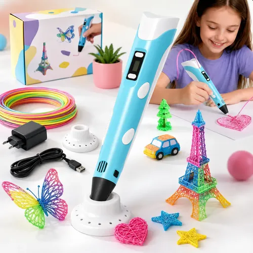 Caneta Impressora 3d Infantil Profissional + Refil Cabo Usb