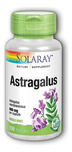  Astragalus  400 Mg - 100 Capsules Solaray - Salud Inmune 