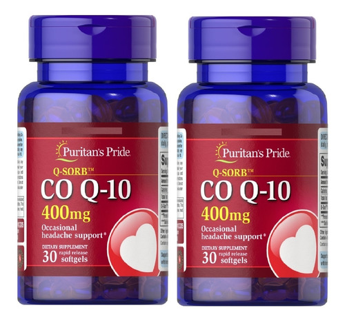 Coenzima Q10 400mg Americana Pura Original 2 Frascos Coq10